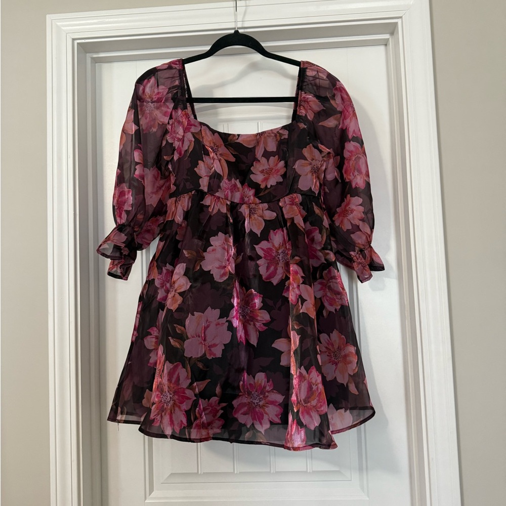 Floral Chiffon Mini Dress